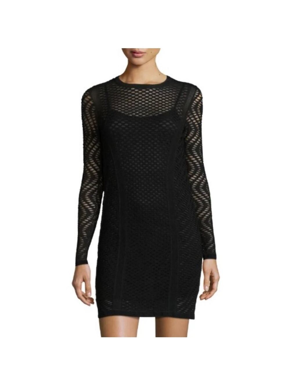 M Missoni Long-Sleeve Mesh Mini Dress